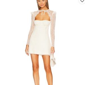 Long sleeve lace corset mini dress